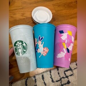 Starbucks Reusable Tumblers – Teal, Light Blue, Purple